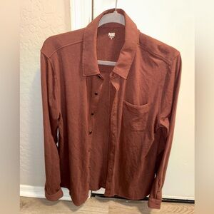 Paige Cooper Shirt Cotton Button Down Casual Small Burgundy